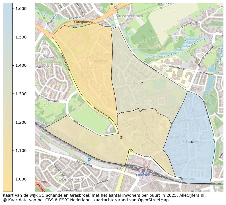 Afbeelding van de wijk Schandelen - Grasbroek op de kaart.