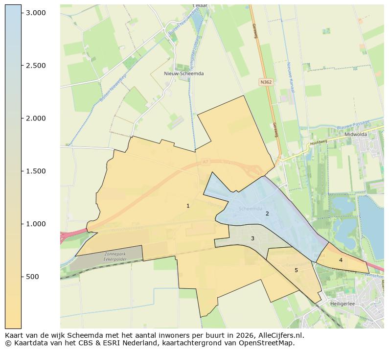 Afbeelding van de wijk Scheemda op de kaart.