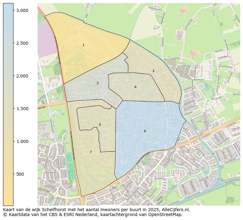 Afbeelding van de wijk Schelfhorst op de kaart.