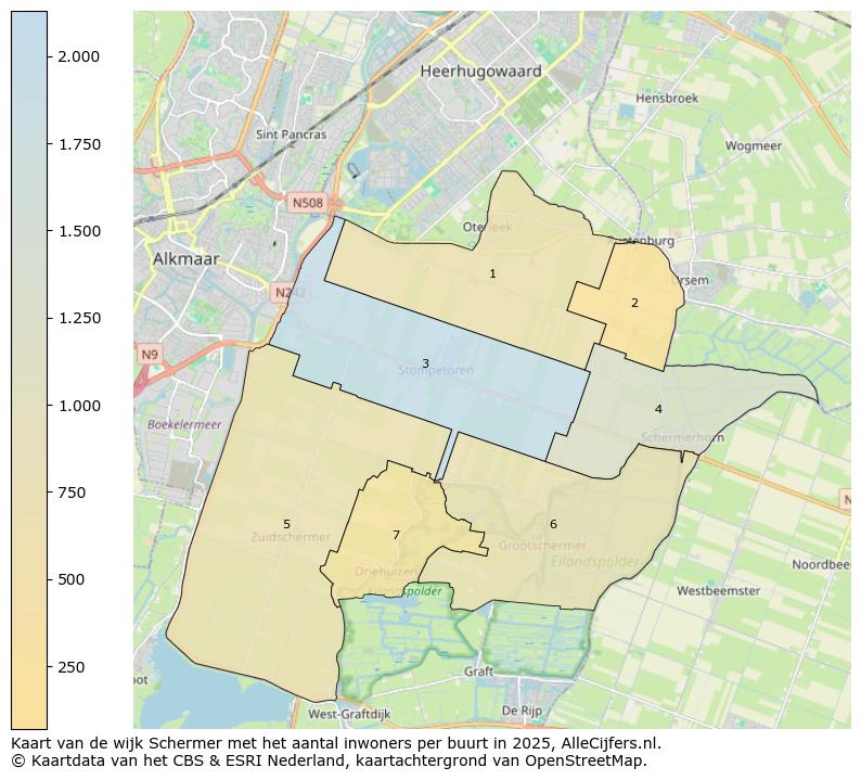 Afbeelding van de wijk Schermer op de kaart.