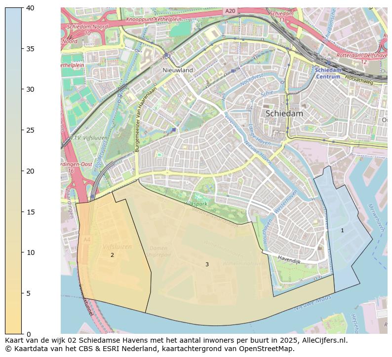 Afbeelding van de wijk Schiedamse Havens op de kaart.