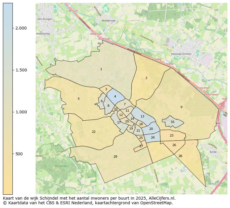 Afbeelding van de wijk Schijndel op de kaart.