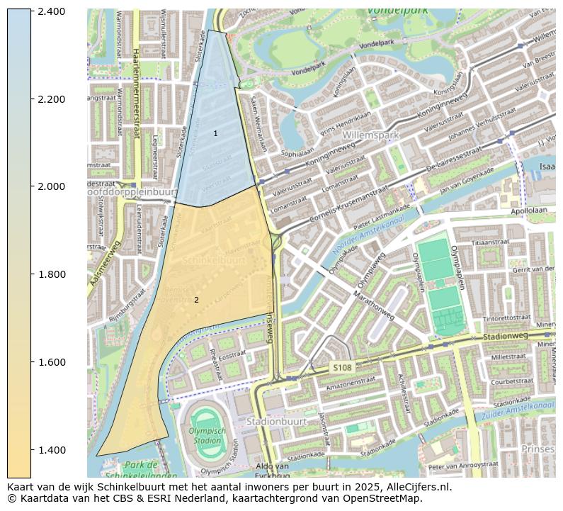 Afbeelding van de wijk Schinkelbuurt op de kaart.