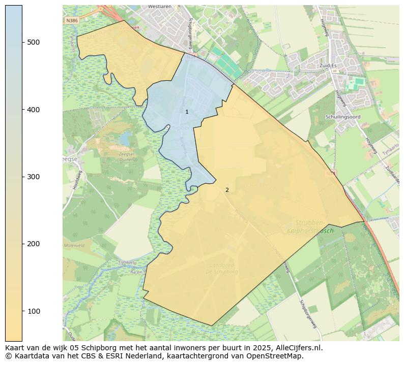 Afbeelding van de wijk Schipborg op de kaart.