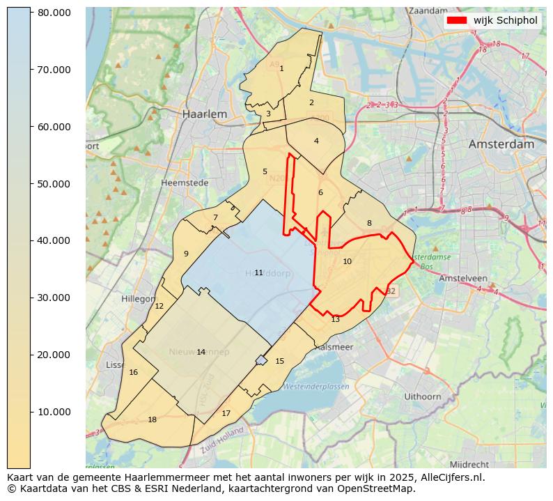 Afbeelding van de wijk Schiphol op de kaart.