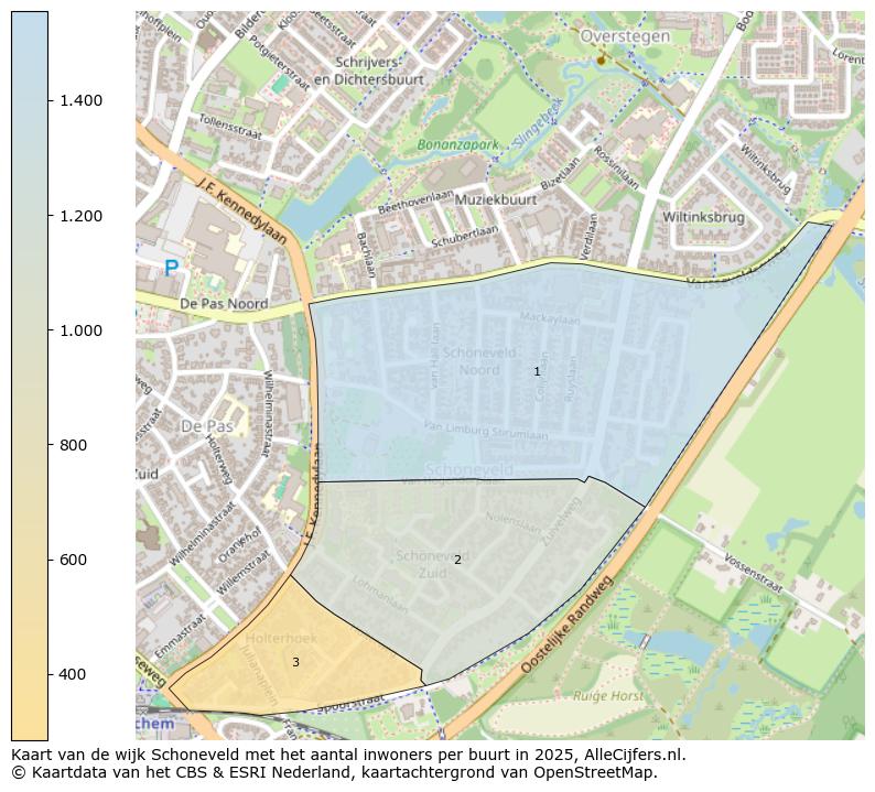 Afbeelding van de wijk Schoneveld op de kaart.