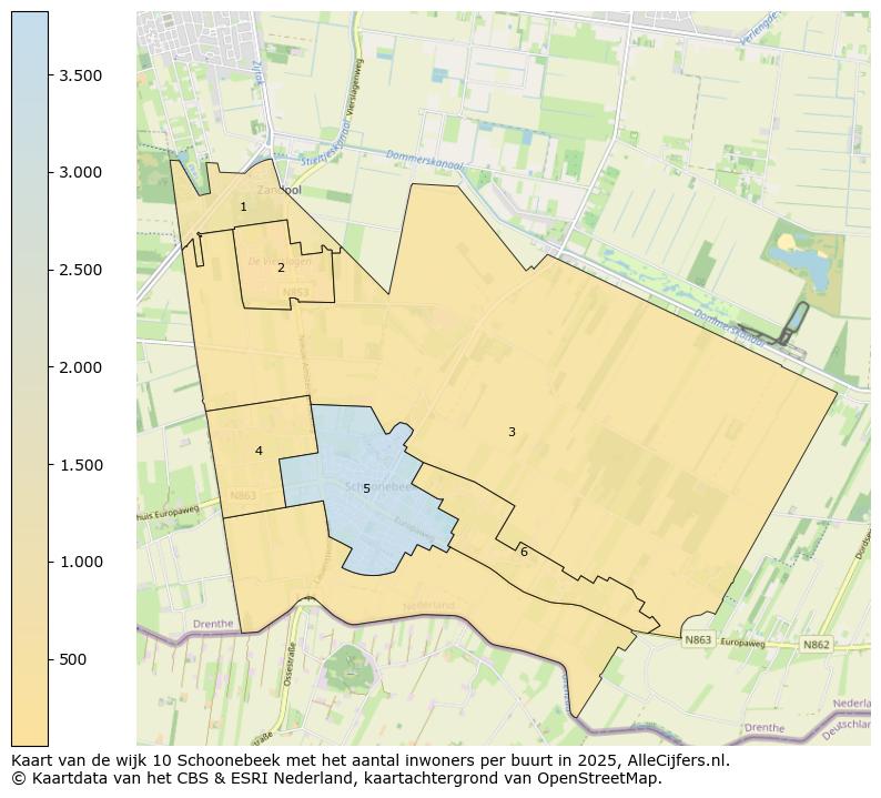 Afbeelding van de wijk Schoonebeek op de kaart.