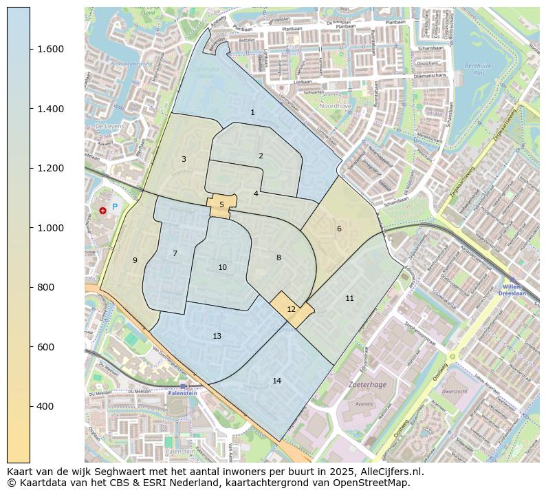Afbeelding van de wijk Seghwaert op de kaart.