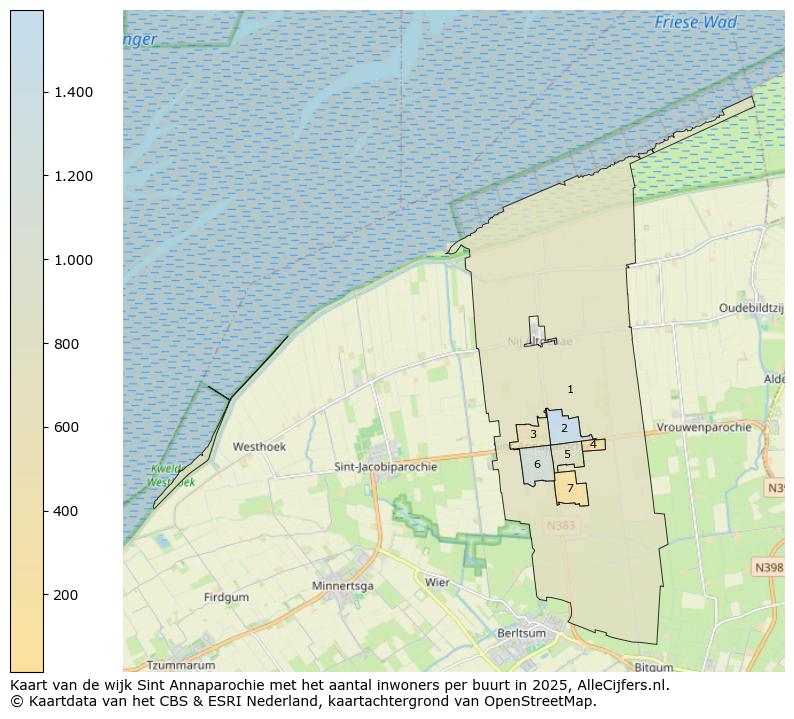 Afbeelding van de wijk Sint Annaparochie op de kaart.