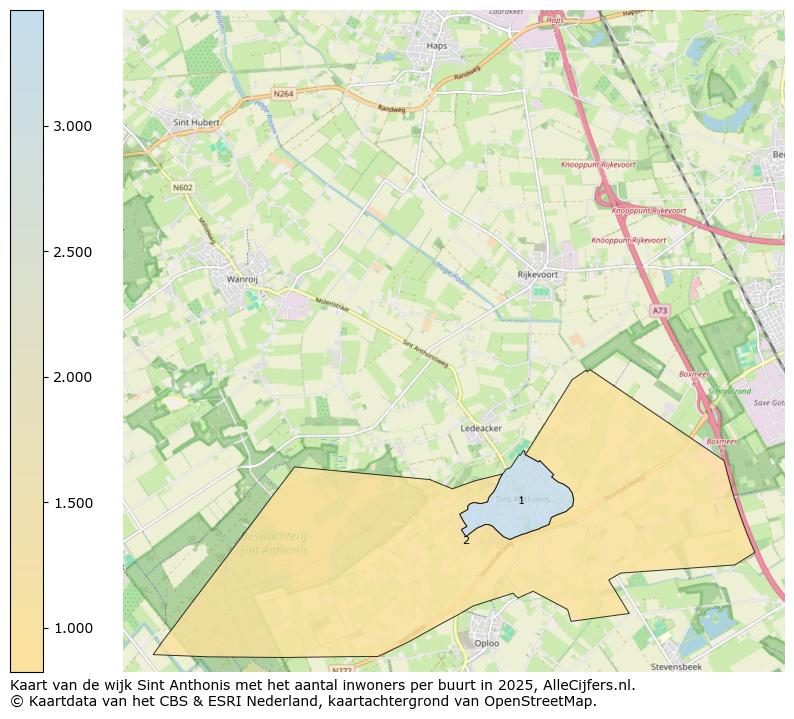 Afbeelding van de wijk Sint Anthonis op de kaart.