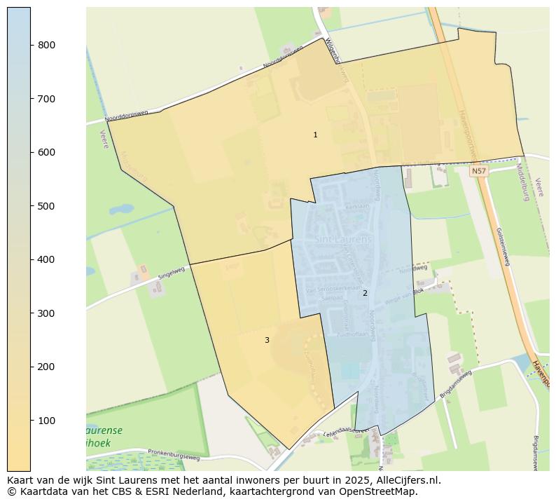 Afbeelding van de wijk Sint Laurens op de kaart.