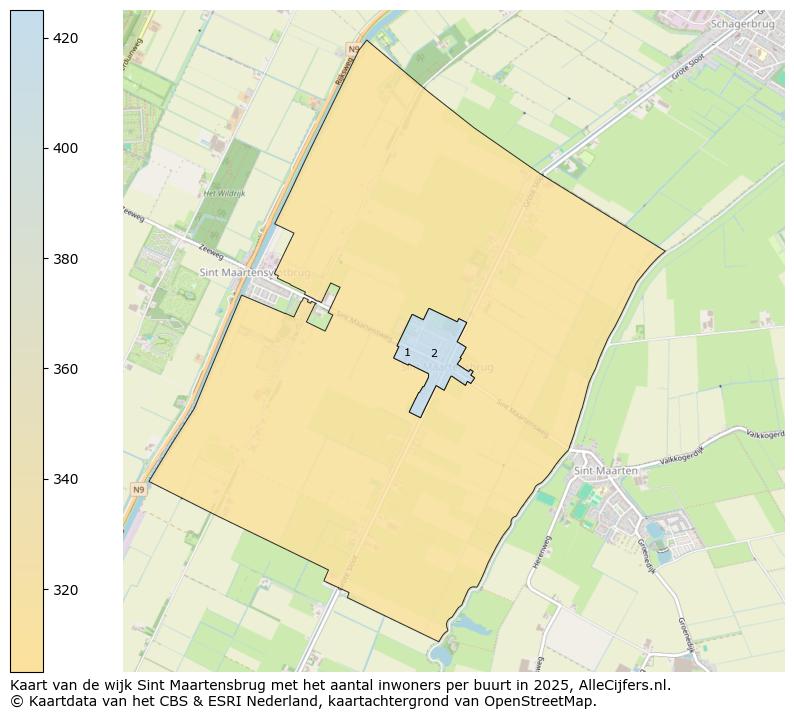Afbeelding van de wijk Sint Maartensbrug op de kaart.