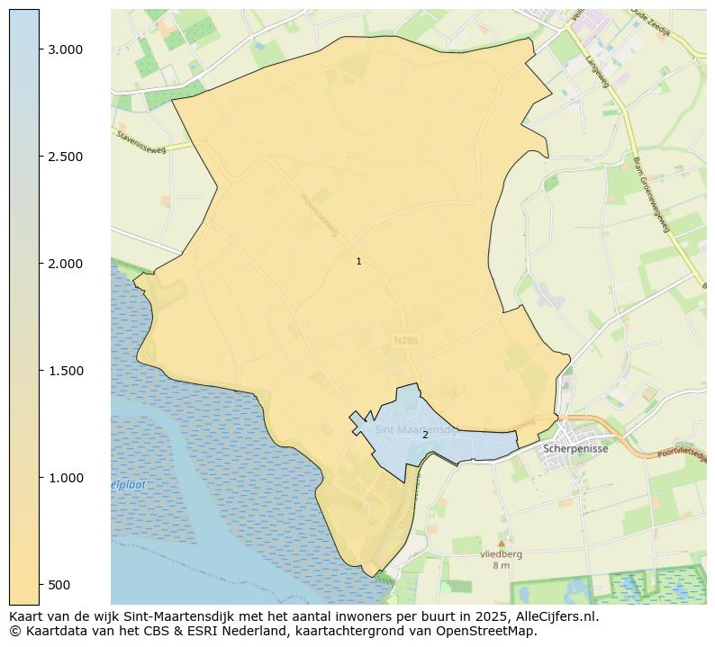 Afbeelding van de wijk Sint-Maartensdijk op de kaart.