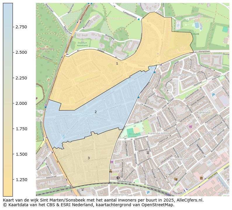 Afbeelding van de wijk Sint Marten/Sonsbeek op de kaart.
