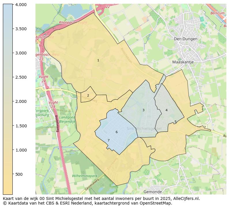 Afbeelding van de wijk Sint-Michielsgestel op de kaart.