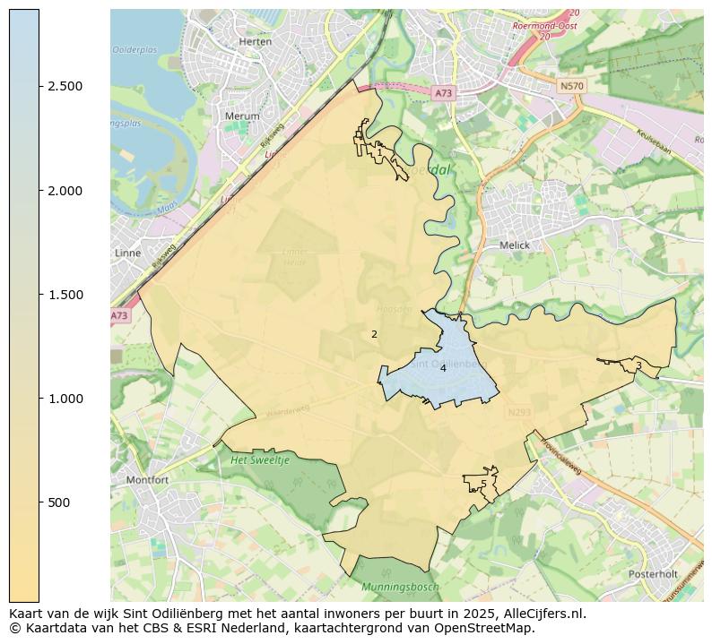 Afbeelding van de wijk Sint Odiliënberg op de kaart.