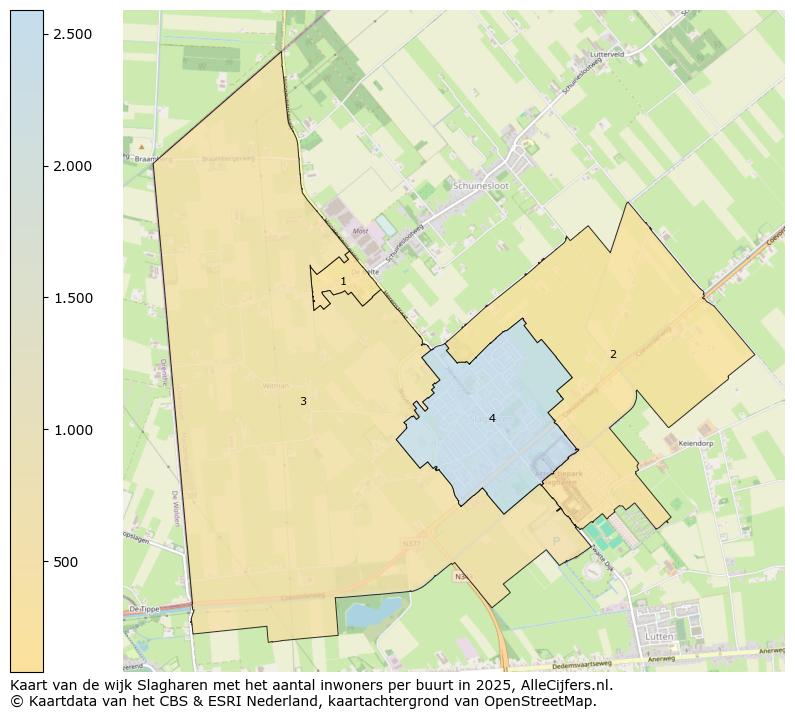 Afbeelding van de wijk Slagharen op de kaart.