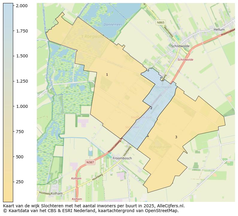 Afbeelding van de wijk Slochteren op de kaart.