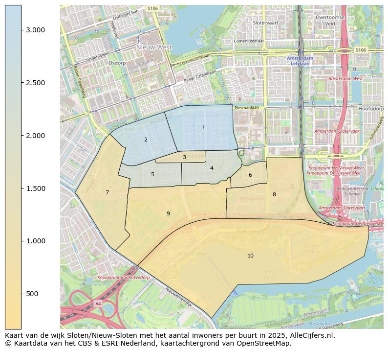 Afbeelding van de wijk Sloten/Nieuw-Sloten op de kaart.