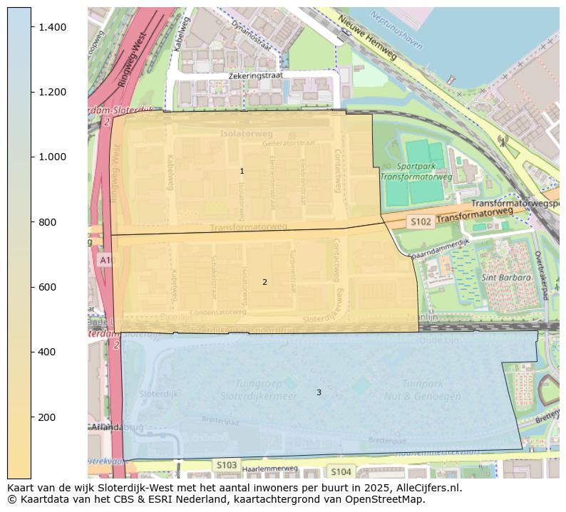 Afbeelding van de wijk Sloterdijk-West op de kaart.