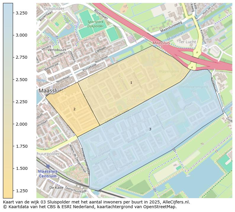 Afbeelding van de wijk Sluispolder op de kaart.