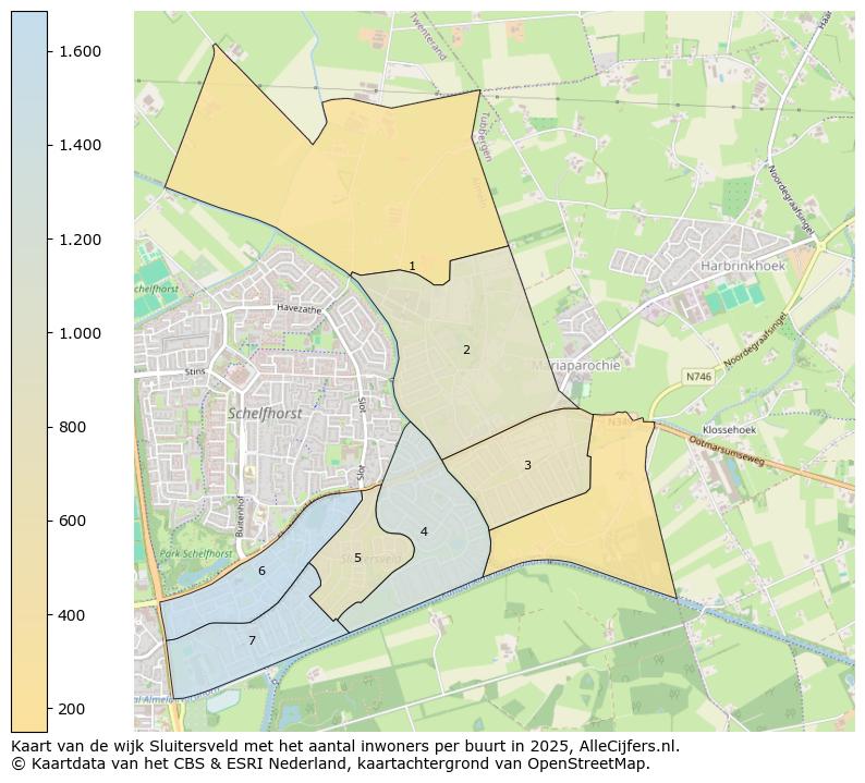 Afbeelding van de wijk Sluitersveld op de kaart.