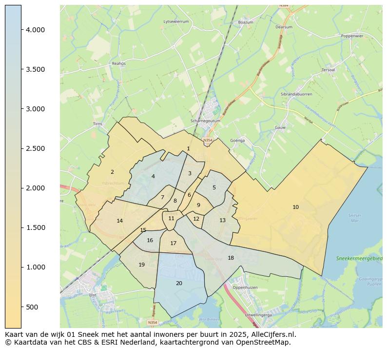 Afbeelding van de wijk Sneek op de kaart.