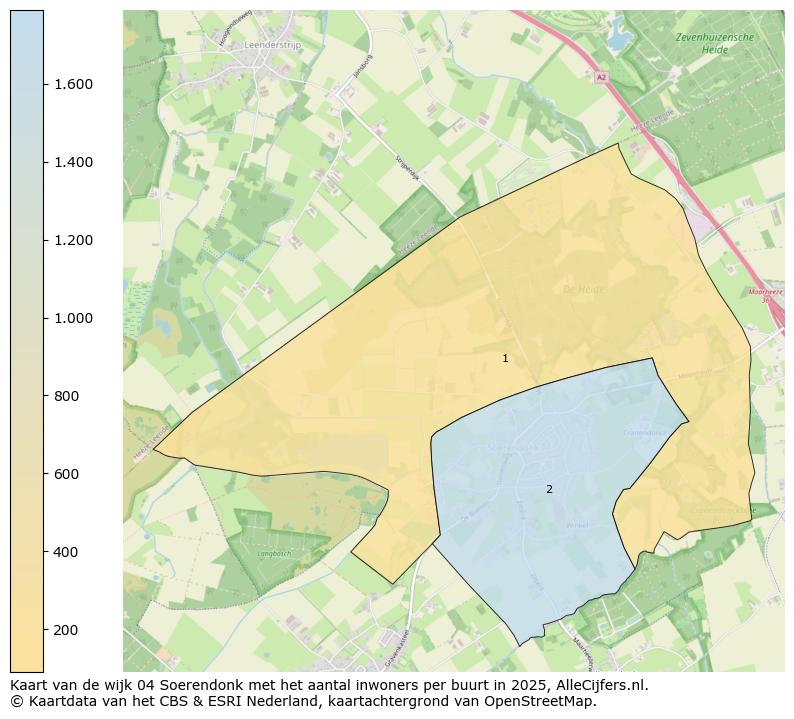 Afbeelding van de wijk Soerendonk op de kaart.