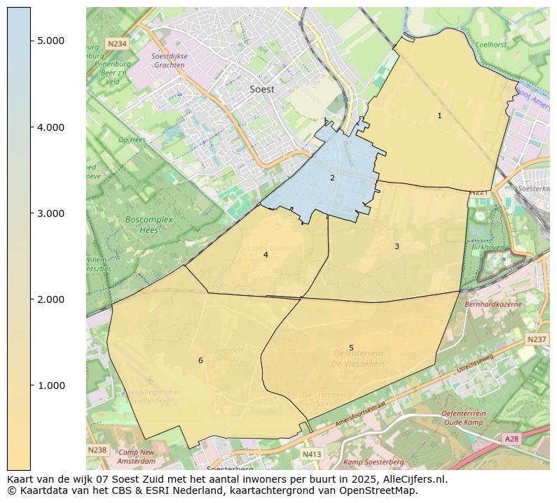 Afbeelding van de wijk Soest-Zuid op de kaart.