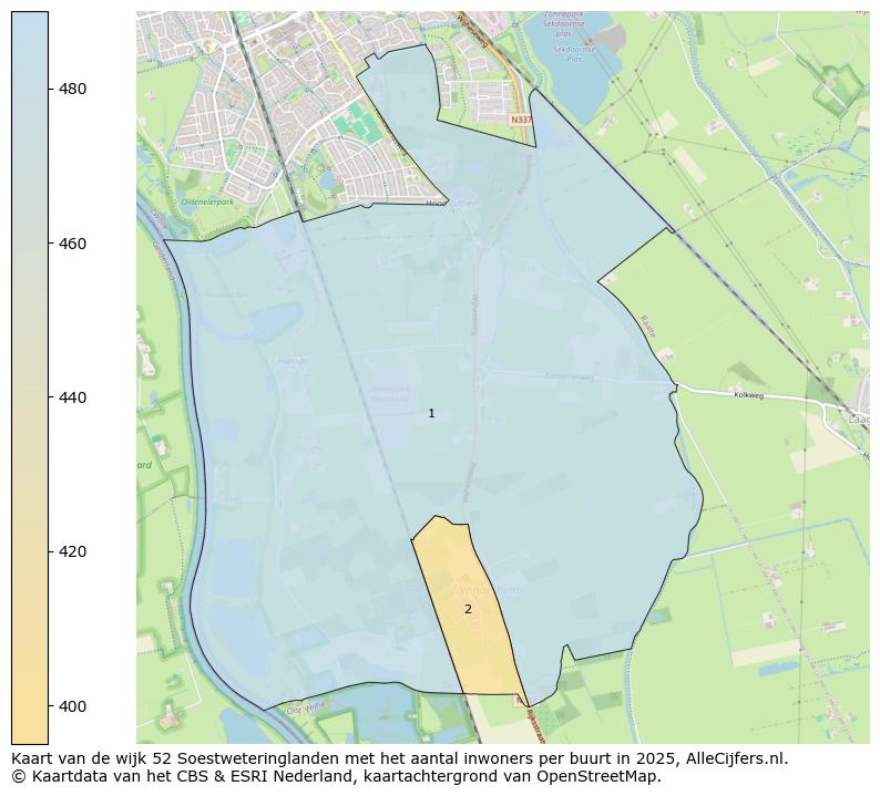 Afbeelding van de wijk Soestweteringlanden op de kaart.