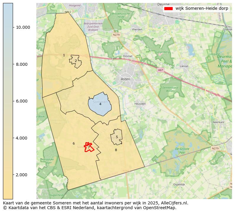 Afbeelding van de wijk Someren-Heide dorp op de kaart.