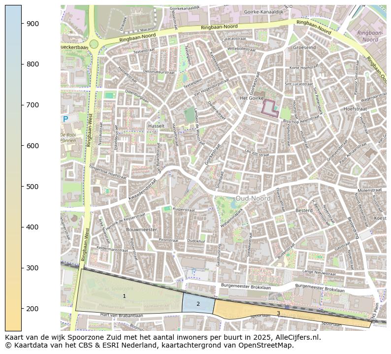 Afbeelding van de wijk Spoorzone Zuid op de kaart.