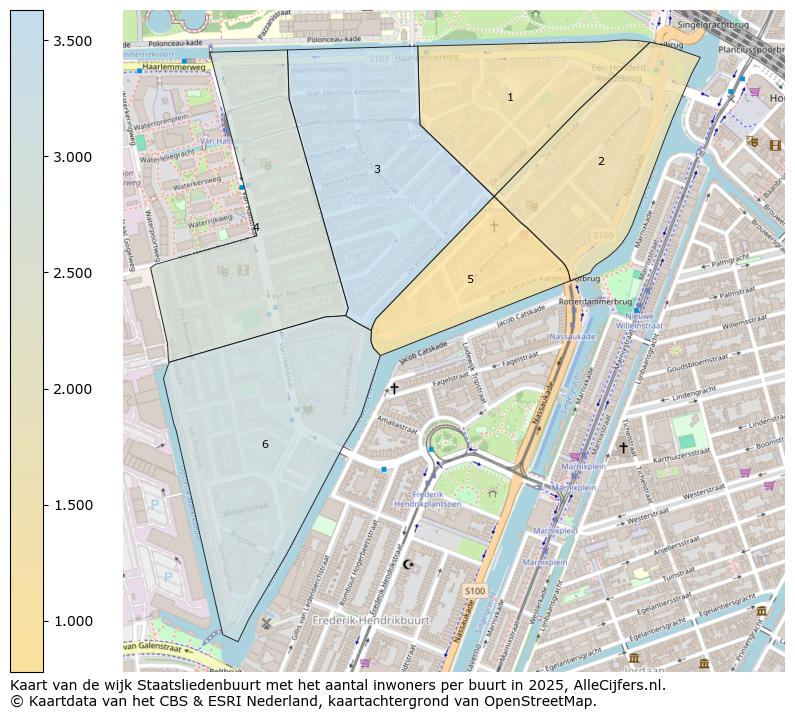 Afbeelding van de wijk Staatsliedenbuurt op de kaart.