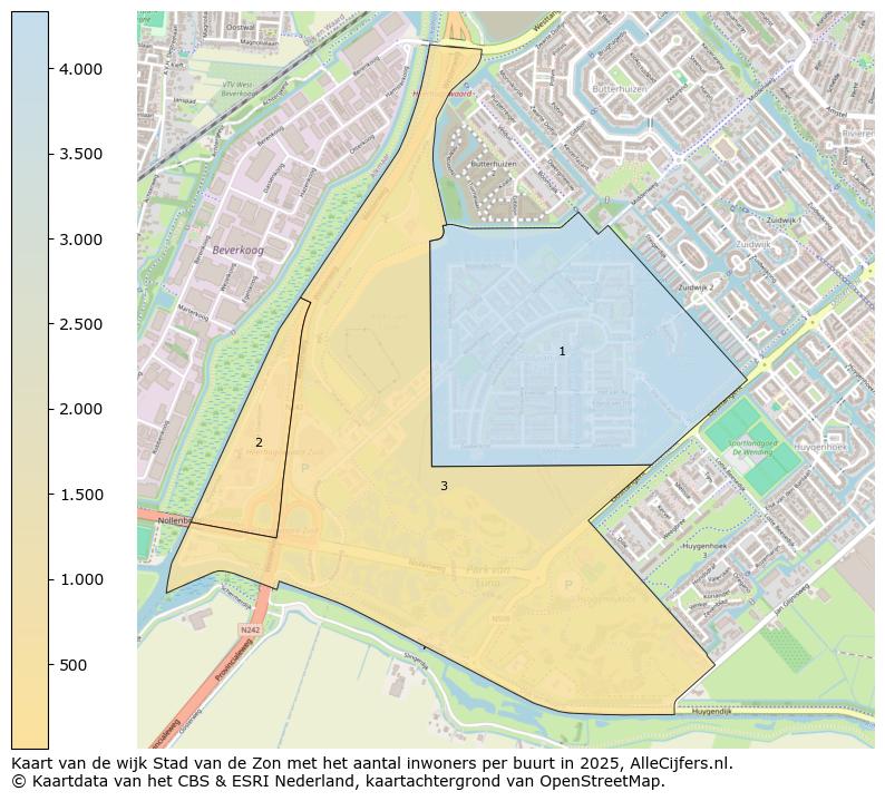 Afbeelding van de wijk Stad van de Zon op de kaart.