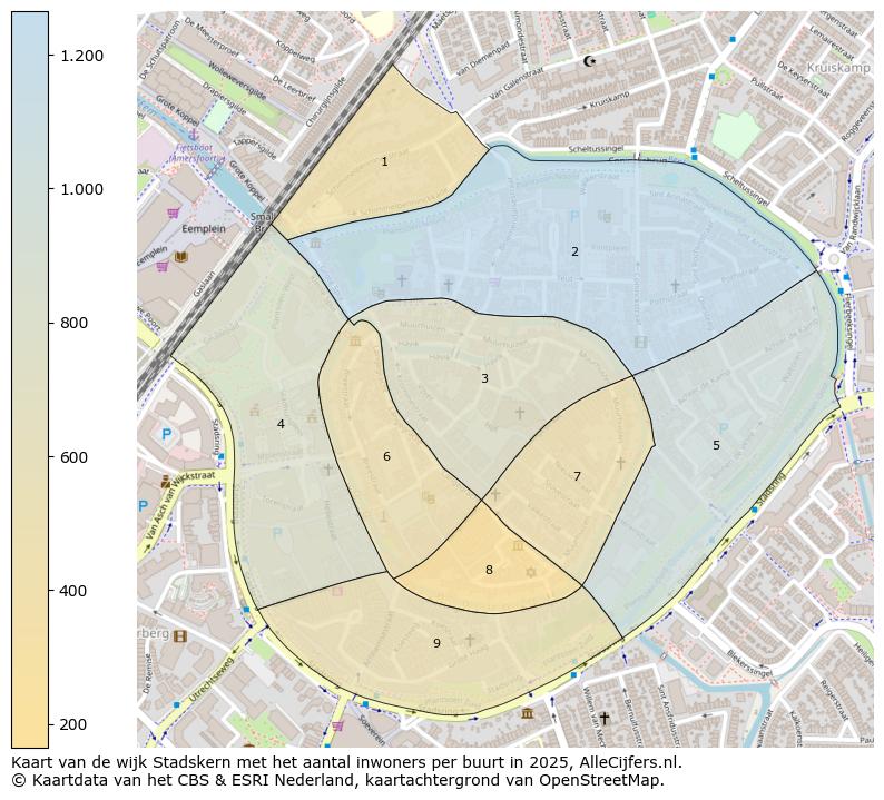 Afbeelding van de wijk Stadskern op de kaart.