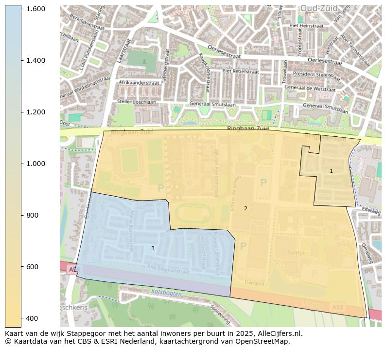 Afbeelding van de wijk Stappegoor op de kaart.