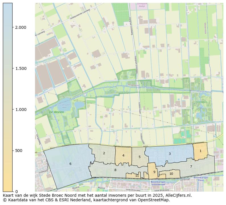 Afbeelding van de wijk Stede Broec Noord op de kaart.