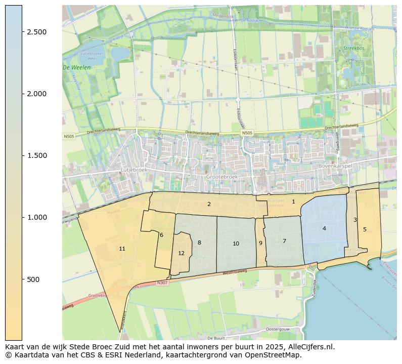 Afbeelding van de wijk Stede Broec Zuid op de kaart.
