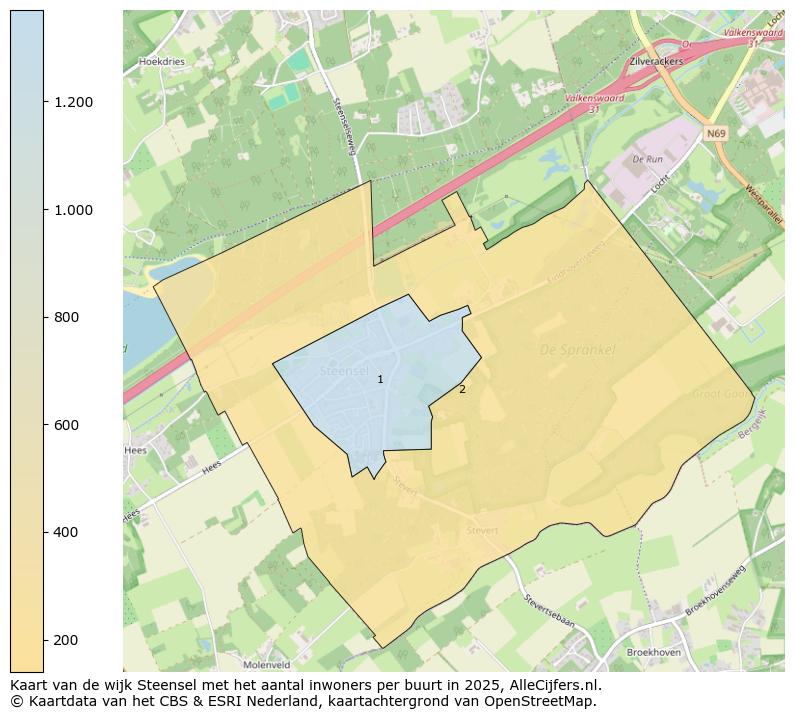 Afbeelding van de wijk Steensel op de kaart.
