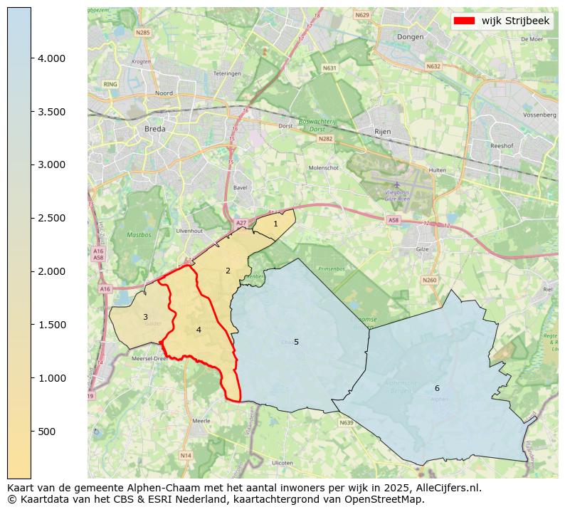 Afbeelding van de wijk Strijbeek op de kaart.