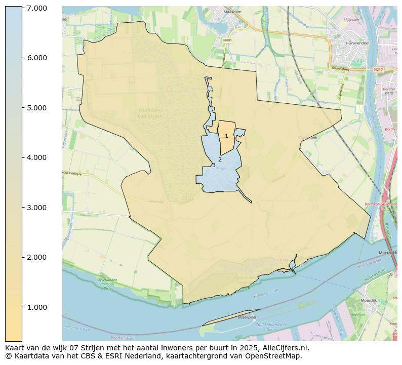 Afbeelding van de wijk Strijen op de kaart.