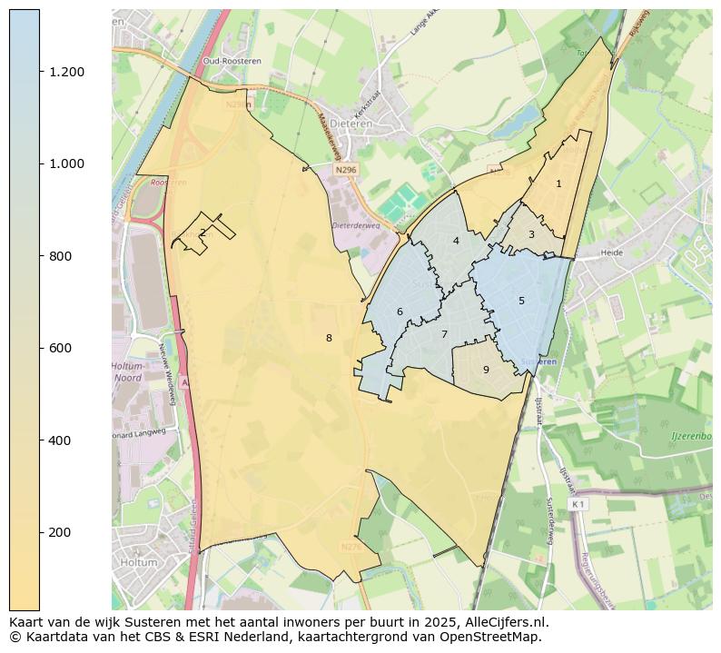 Afbeelding van de wijk Susteren op de kaart.