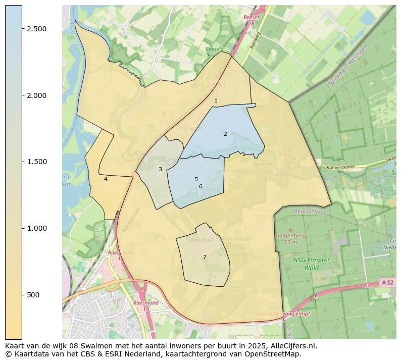 Afbeelding van de wijk Swalmen op de kaart.