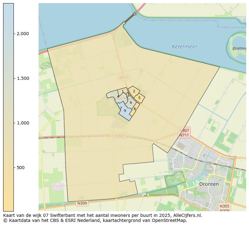 Afbeelding van de wijk Swifterbant op de kaart.