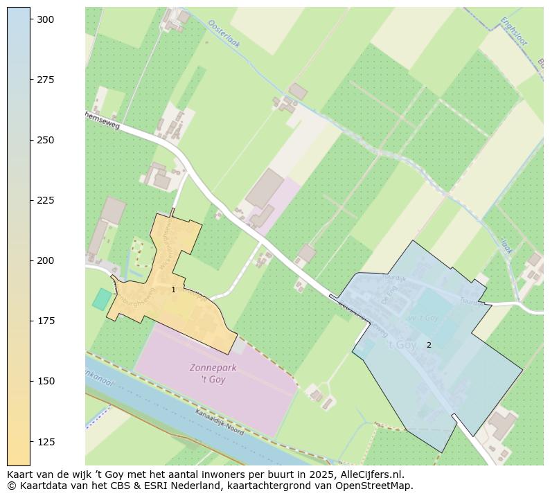 Afbeelding van de wijk ’t Goy op de kaart.