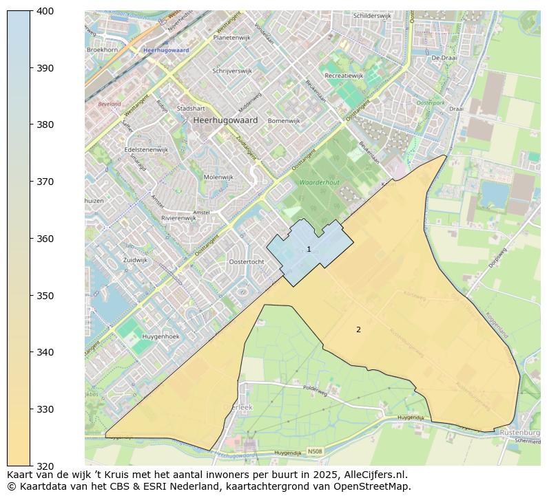 Afbeelding van de wijk ’t Kruis op de kaart.