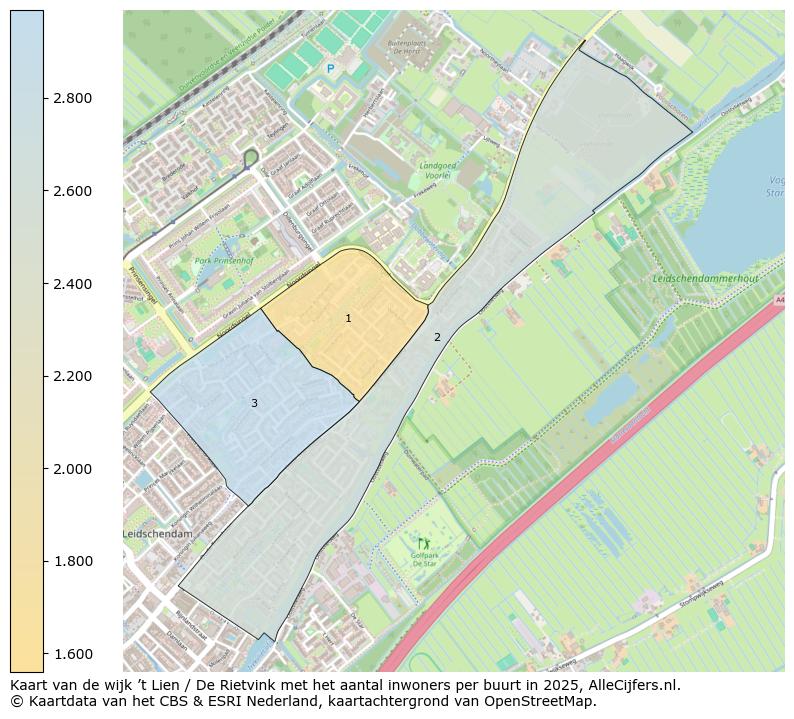 Afbeelding van de wijk ’t Lien / De Rietvink op de kaart.