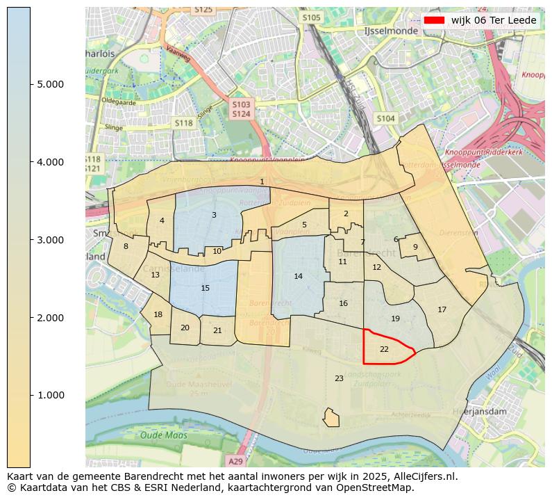 Afbeelding van de wijk Ter Leede op de kaart.