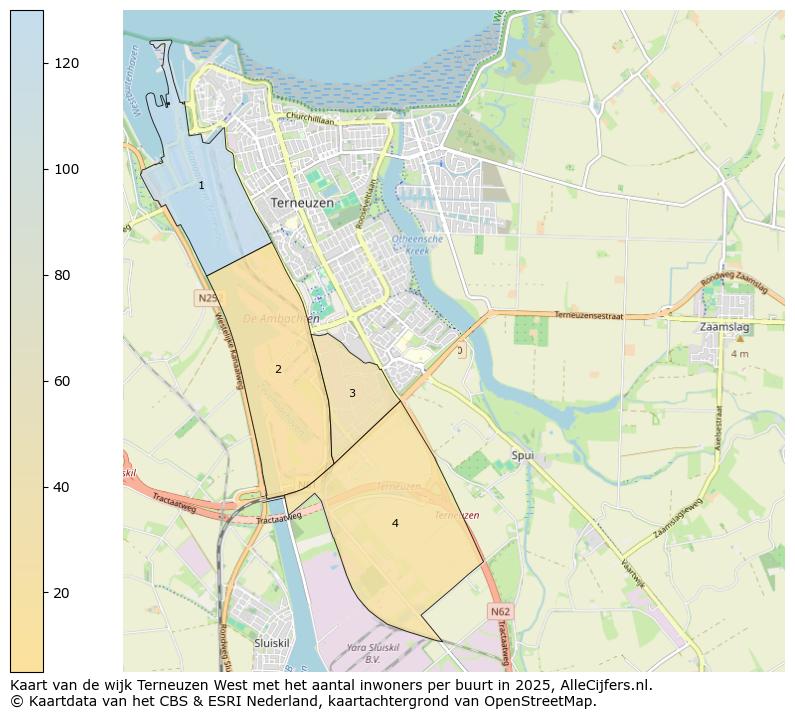 Afbeelding van de wijk Terneuzen West op de kaart.