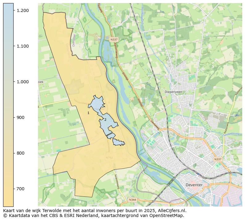 Afbeelding van de wijk Terwolde op de kaart.